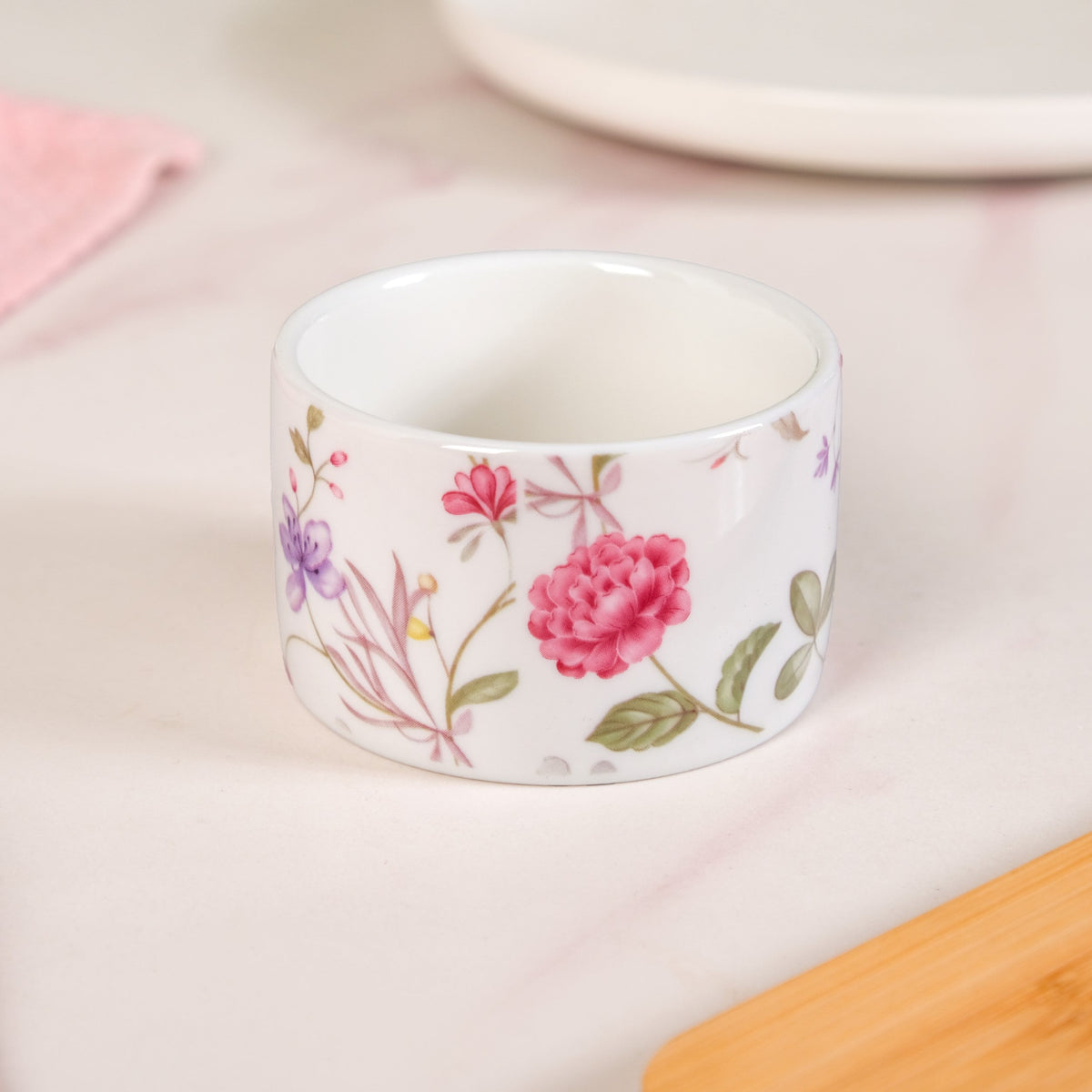 Soft Girl Floral Print Bowls With Tray And Toothpick Holder Set Of 6 Nestasia