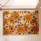 Floral Print Coir Doormat 36x24 Inch Nestasia