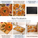 Floral Print Coir Doormat 36x24 Inch Nestasia