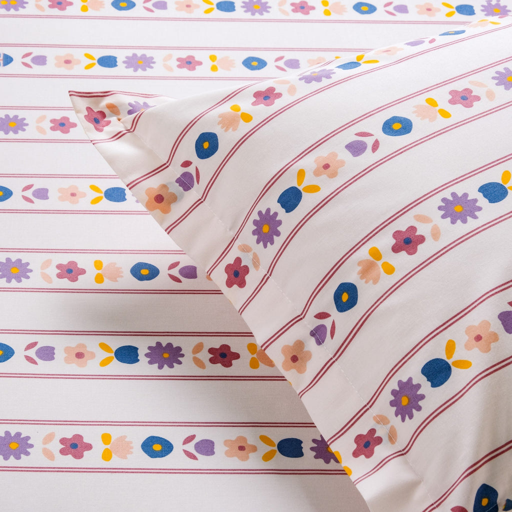 Floral Retreat Queen Size Cotton Bedding Set 254x229cm Nestasia