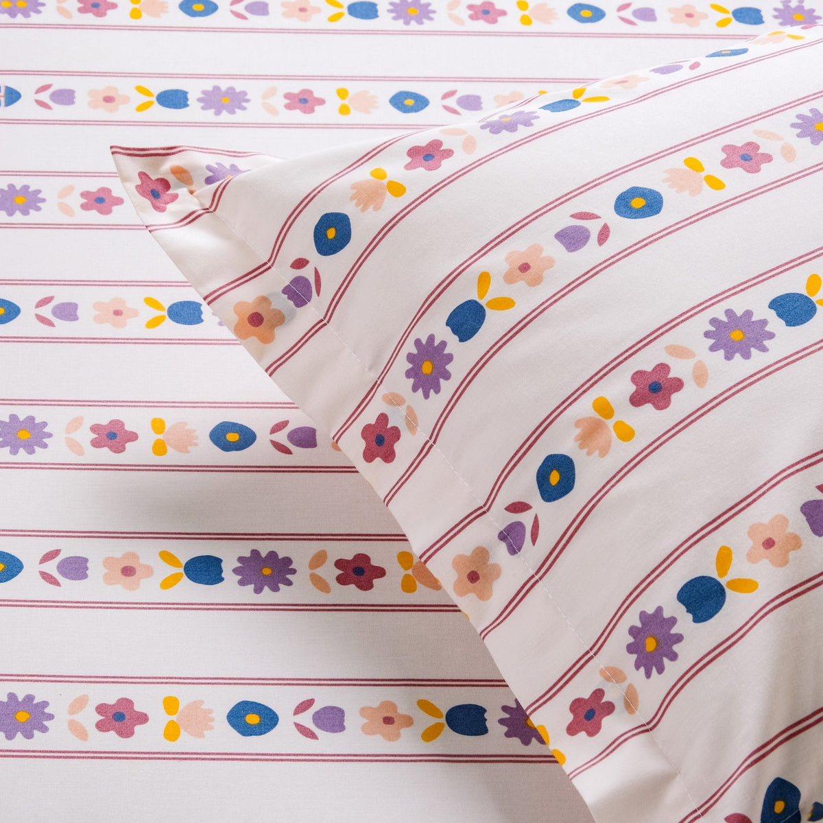 Floral Retreat Queen Size Cotton Bedding Set 254x229cm Nestasia