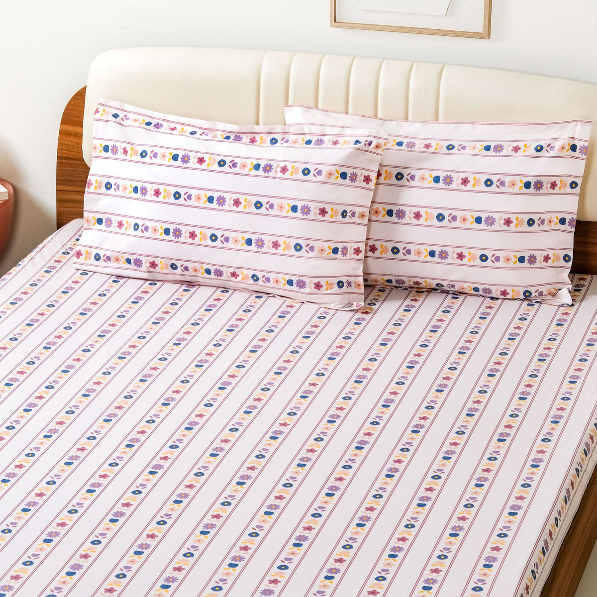 Floral Retreat Queen Size Cotton Bedding Set 254x229cm Nestasia