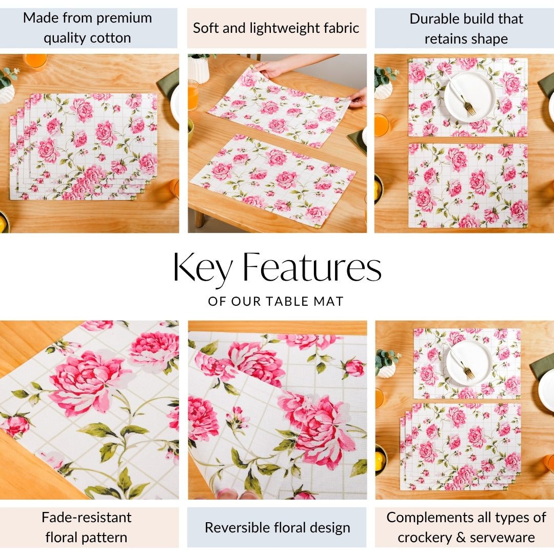 Floral Rouge Cotton Table Mat Set Of 4 Nestasia