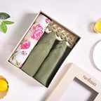 Floral Rouge Table Linen Gift Hamper With Set Of 6 Rings Napkins And Mats Nestasia