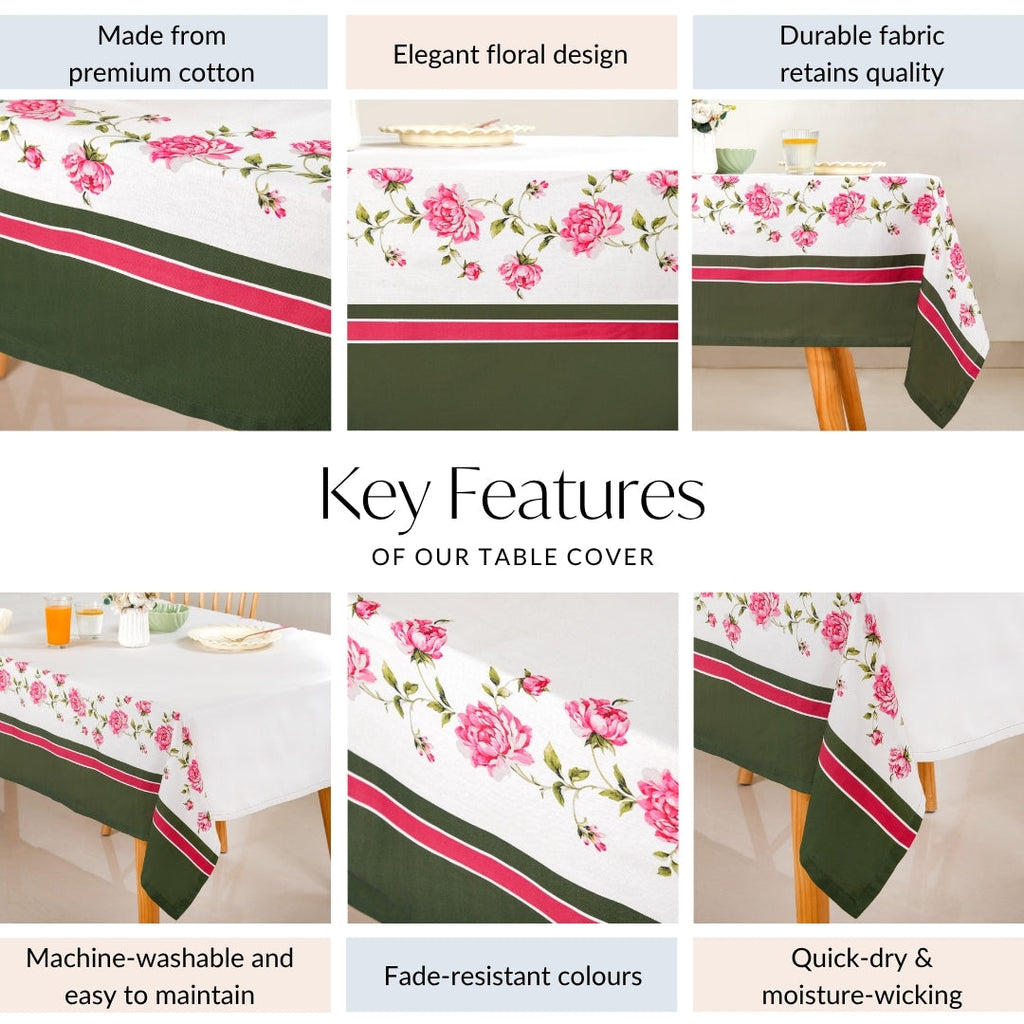 Floral Rouge Luxe 8 Seater Table Cloth 270x160cm Nestasia