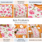Floral Rouge Luxe 8 Seater Table Runner 265x36cm Nestasia