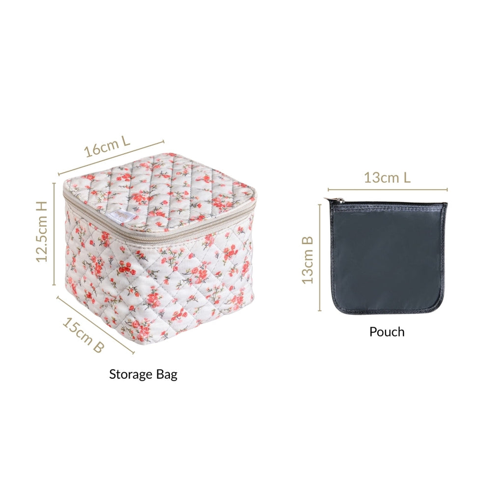 Floral Trinket Storage Bag With Pouch Set Of 6 Orange Nestasia
