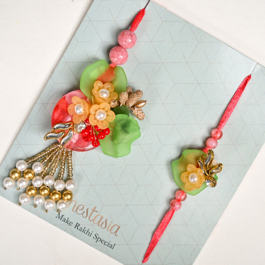 Floral Symphony Rakhi Lumba Set Nestasia