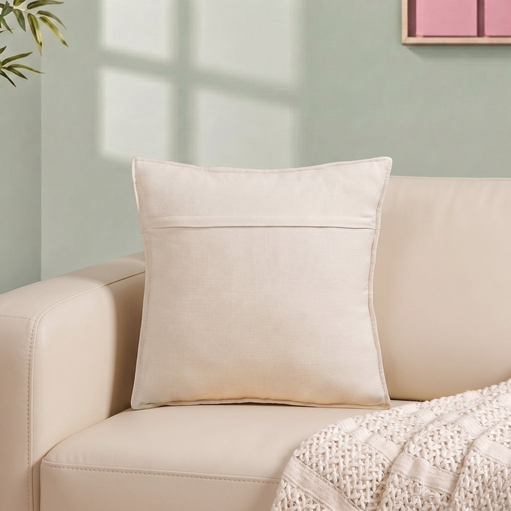 Floral Whisper Cotton Embroidered Cushion Cover 40x40cm Nestasia