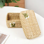 Kauna Storage Basket With Floral Embroidery – Keepsake Organizer Box Nestasia