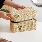 Kauna Storage Basket With Floral Embroidery – Keepsake Organizer Box Nestasia