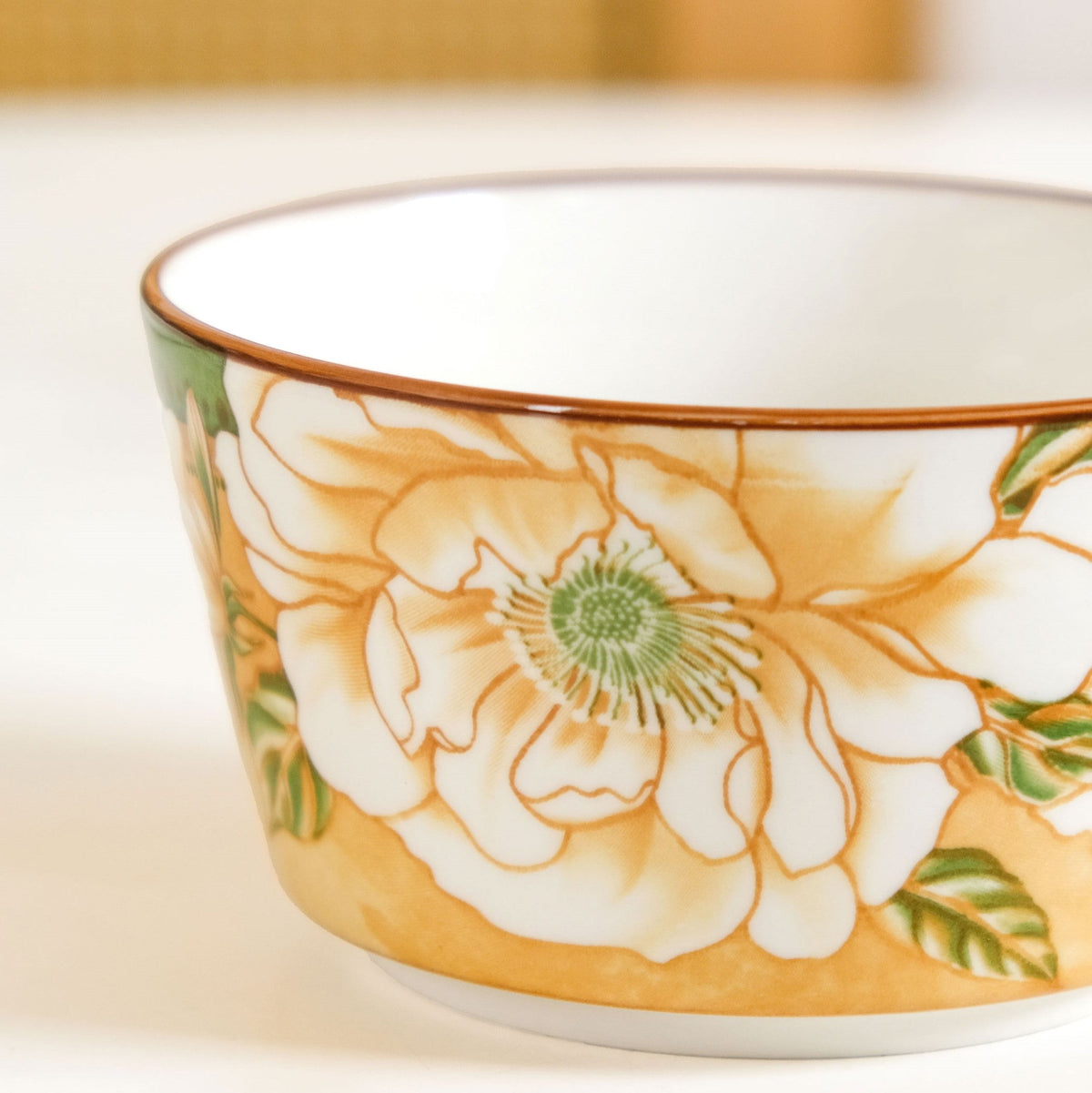Floral Soup Bowl Set Of 4 With Spoons 370ml Nestasia