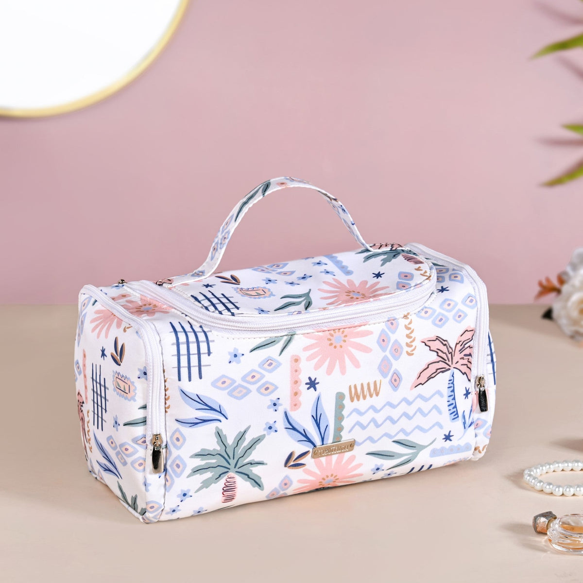 Floral Travel Organiser With Side Pockets Nestasia