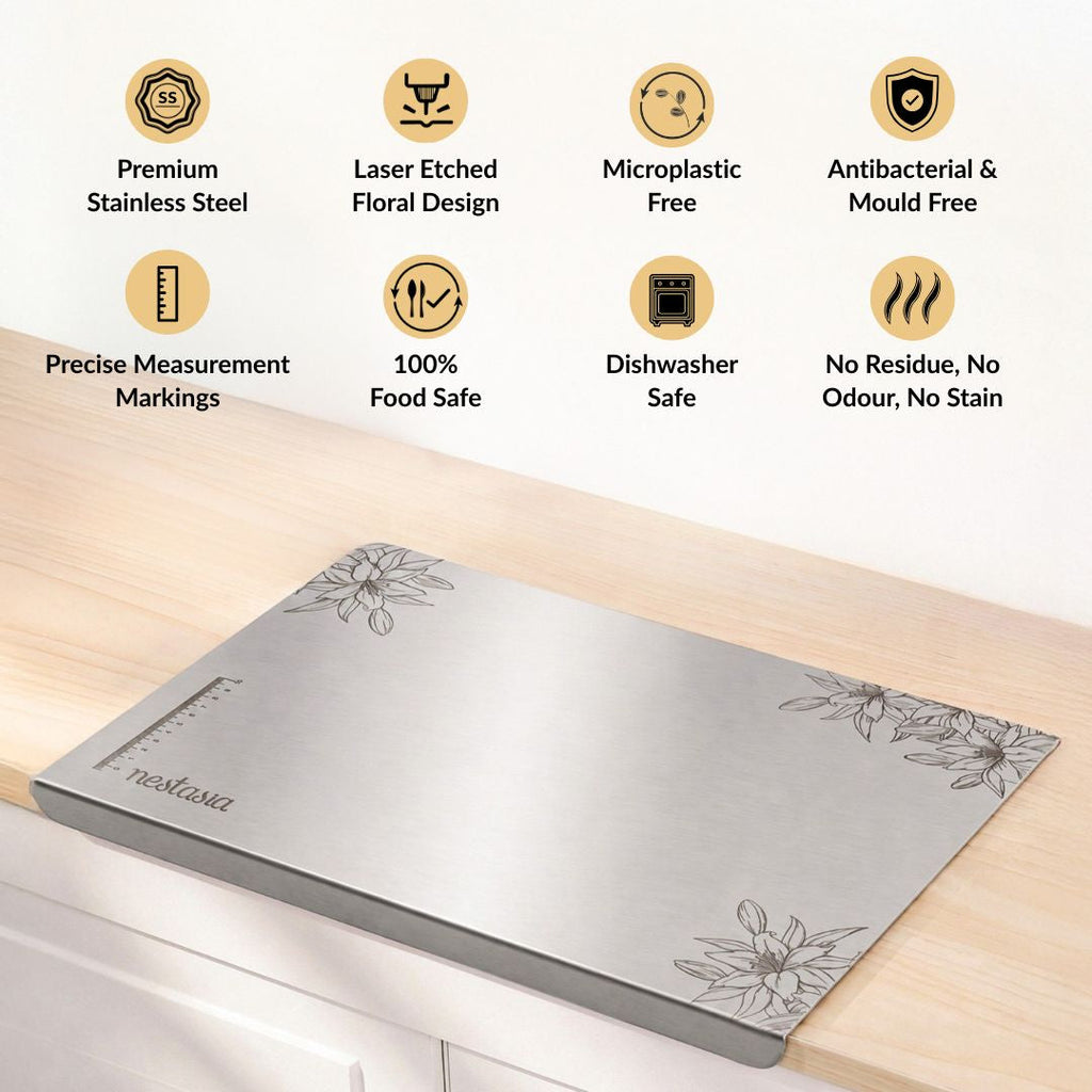 Floral Engraved Countertop Chopping Board Nestasia