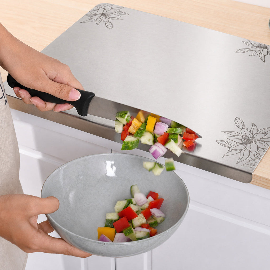 Floral Engraved Countertop Chopping Board Nestasia