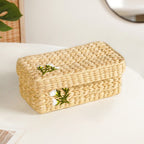 Kauna Storage Basket With Floral Embroidery – Keepsake Organizer Box Nestasia