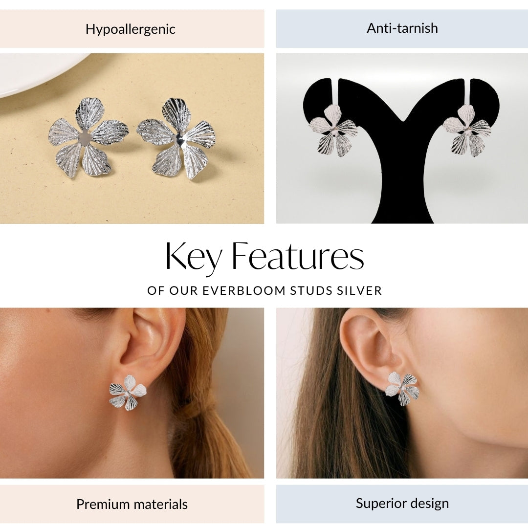 Everbloom Studs Silver Nestasia