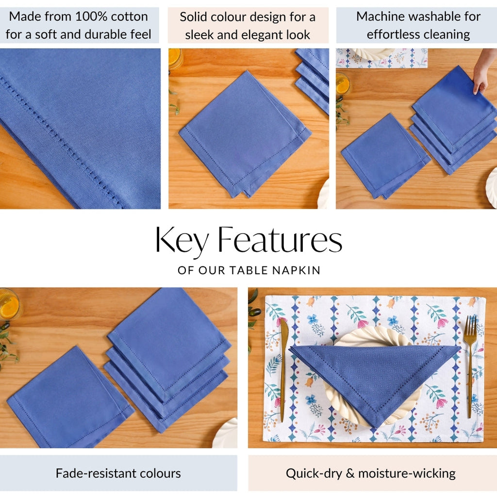 Florina Cotton Table Napkin Set Of 4 Nestasia