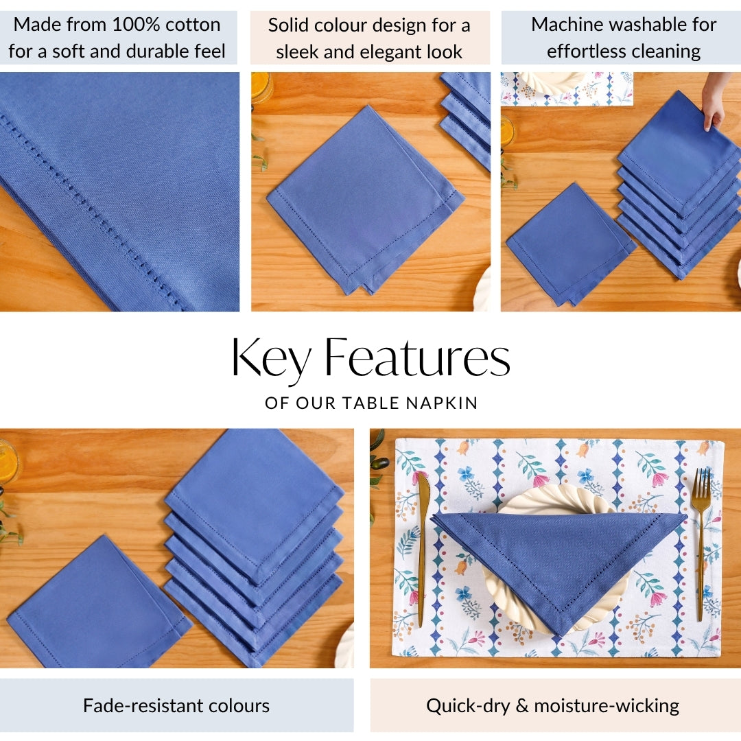 Florina Cotton Table Napkin Set Of 6 Nestasia