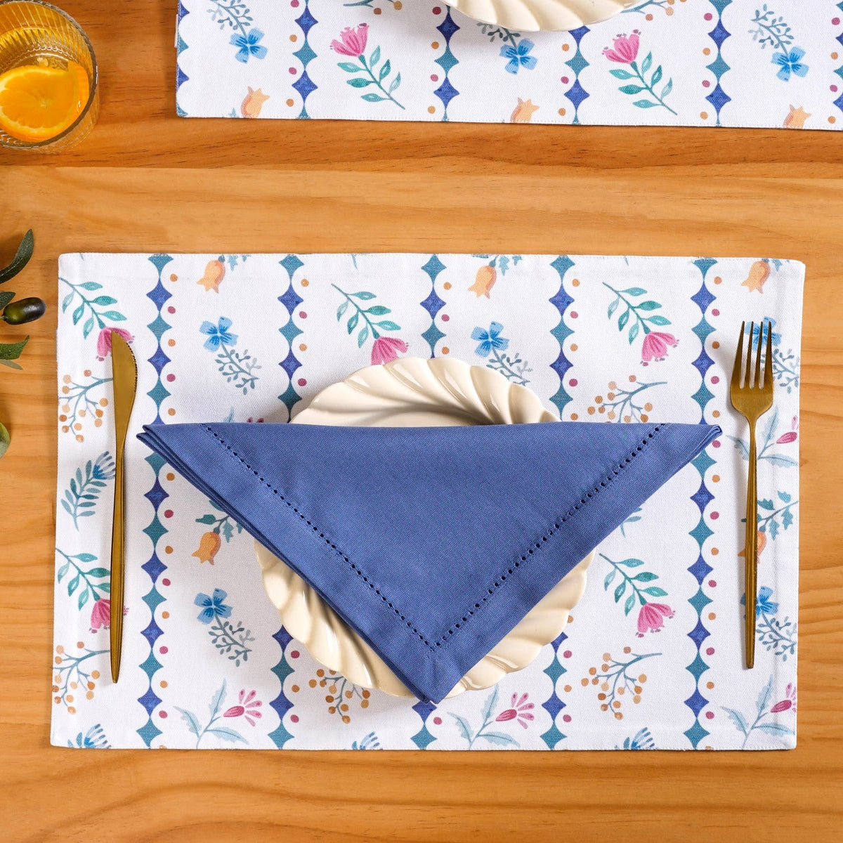 Florina Cotton Table Napkin Set Of 6 Nestasia