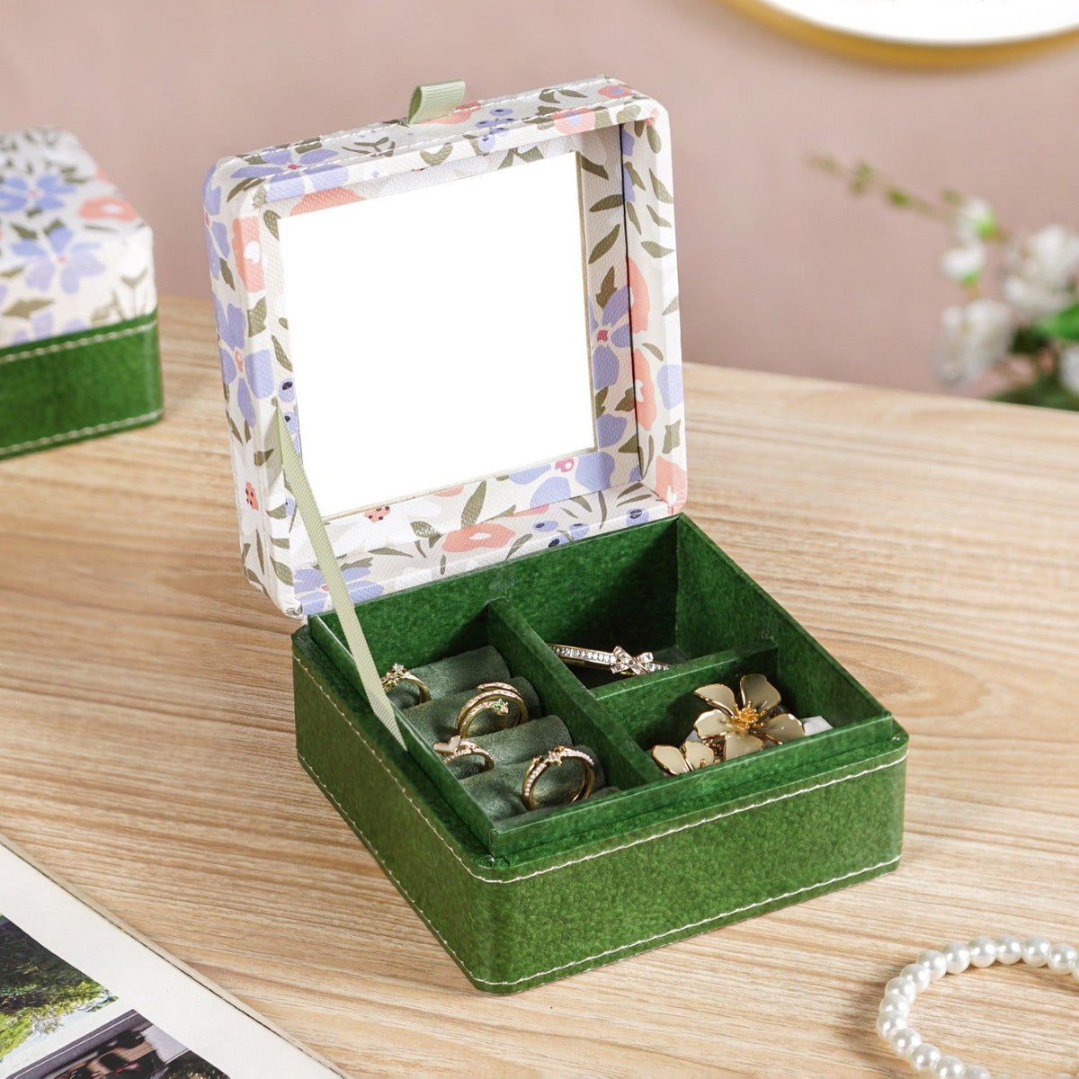 Florina Multi Section Jewellery Box With Mirror Nestasia