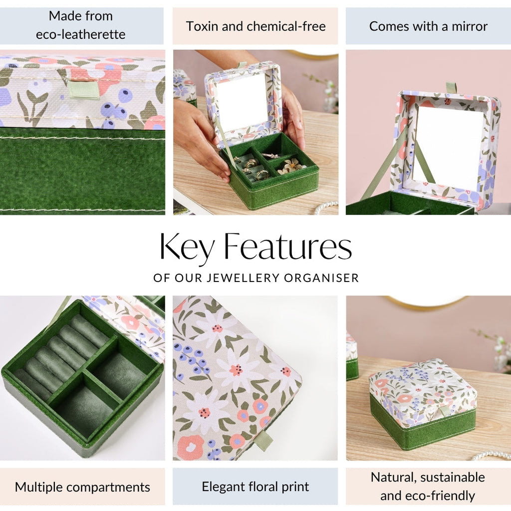 Florina Multi Section Jewellery Box With Mirror Nestasia