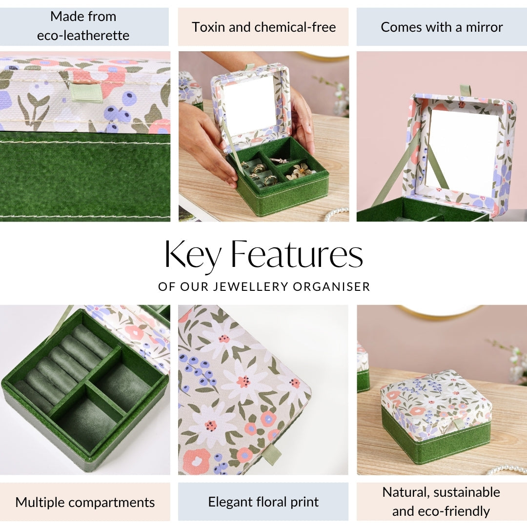 Florina Multi Section Jewellery Box With Mirror Nestasia