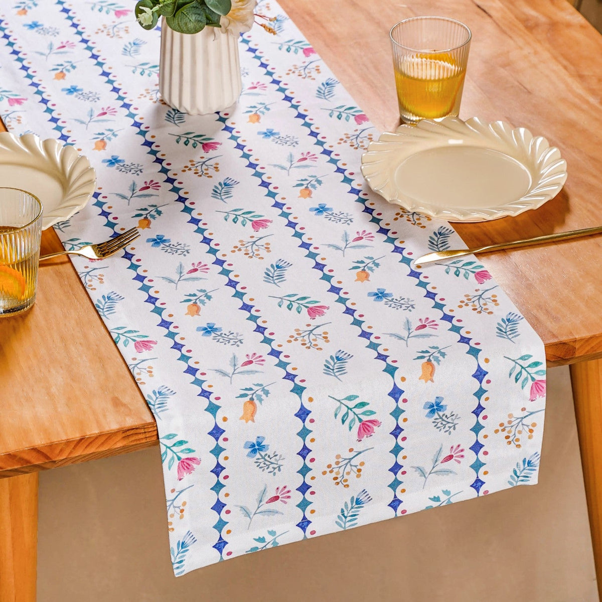 Florina Pure Cotton 6 Seater Runner 190x36cm Nestasia