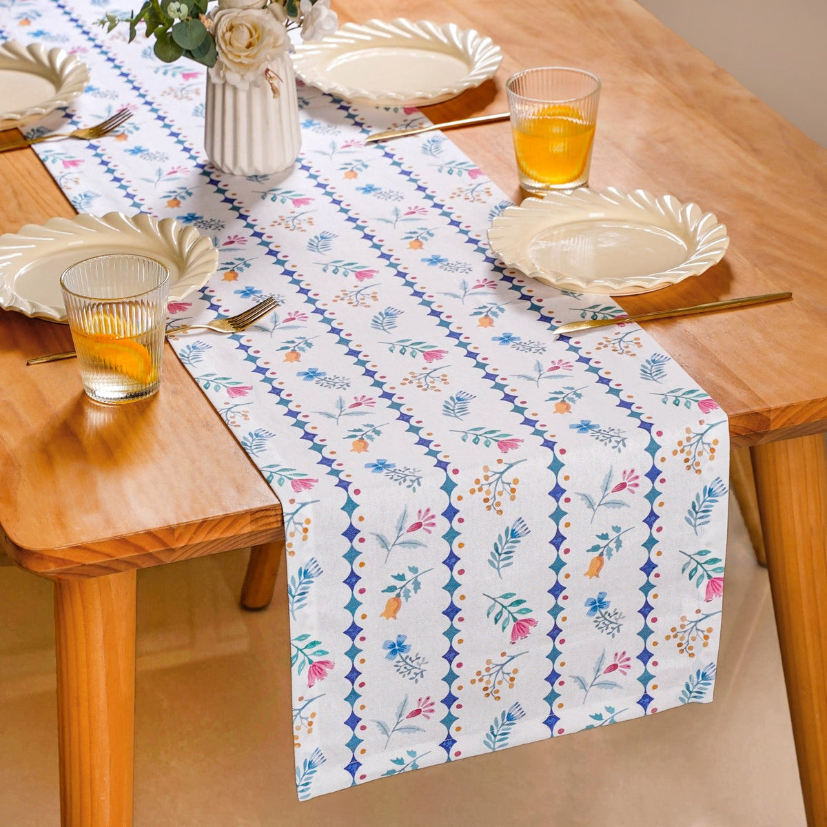 Florina Pure Cotton 8 Seater Runner 266x36cm Nestasia