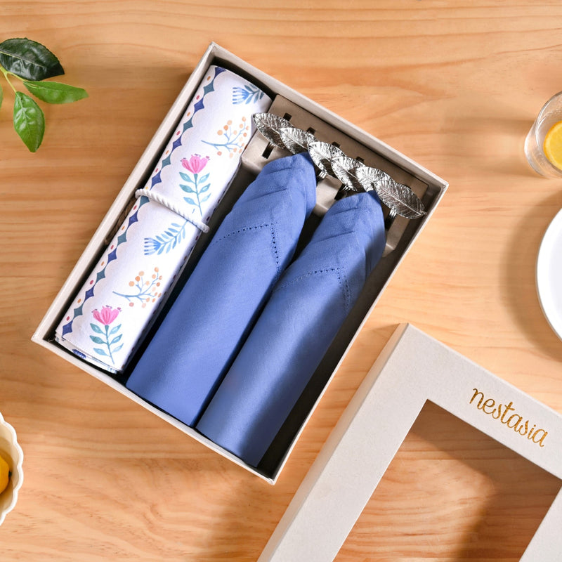 Florina Table Linen Hamper With Set Of 6 Rings Napkins And Mats Nestasia