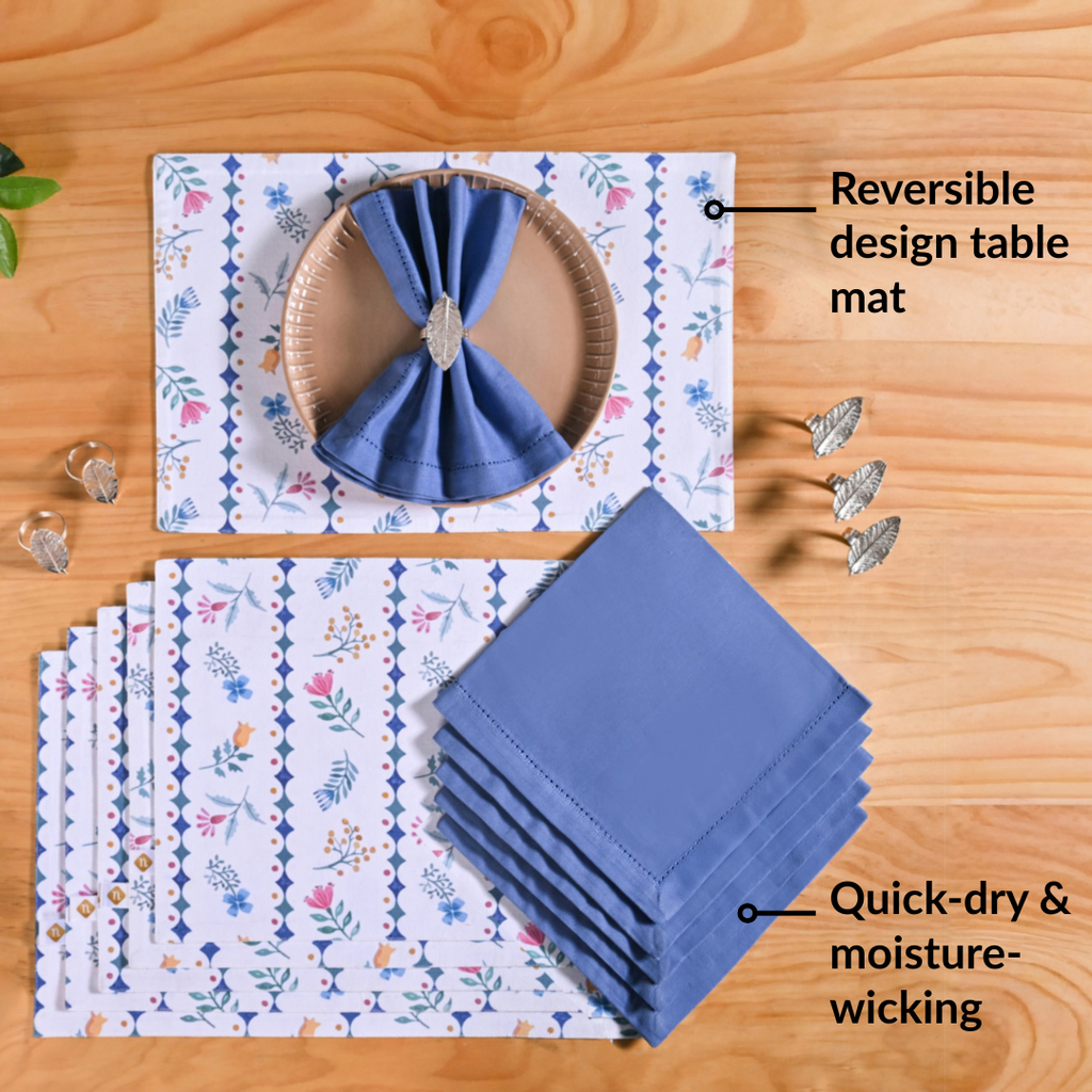 Florina Table Linen Hamper With Set Of 6 Rings Napkins And Mats Nestasia