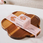 Petalia Acacia Wood Platter With Bowl Set Of 2 Nestasia
