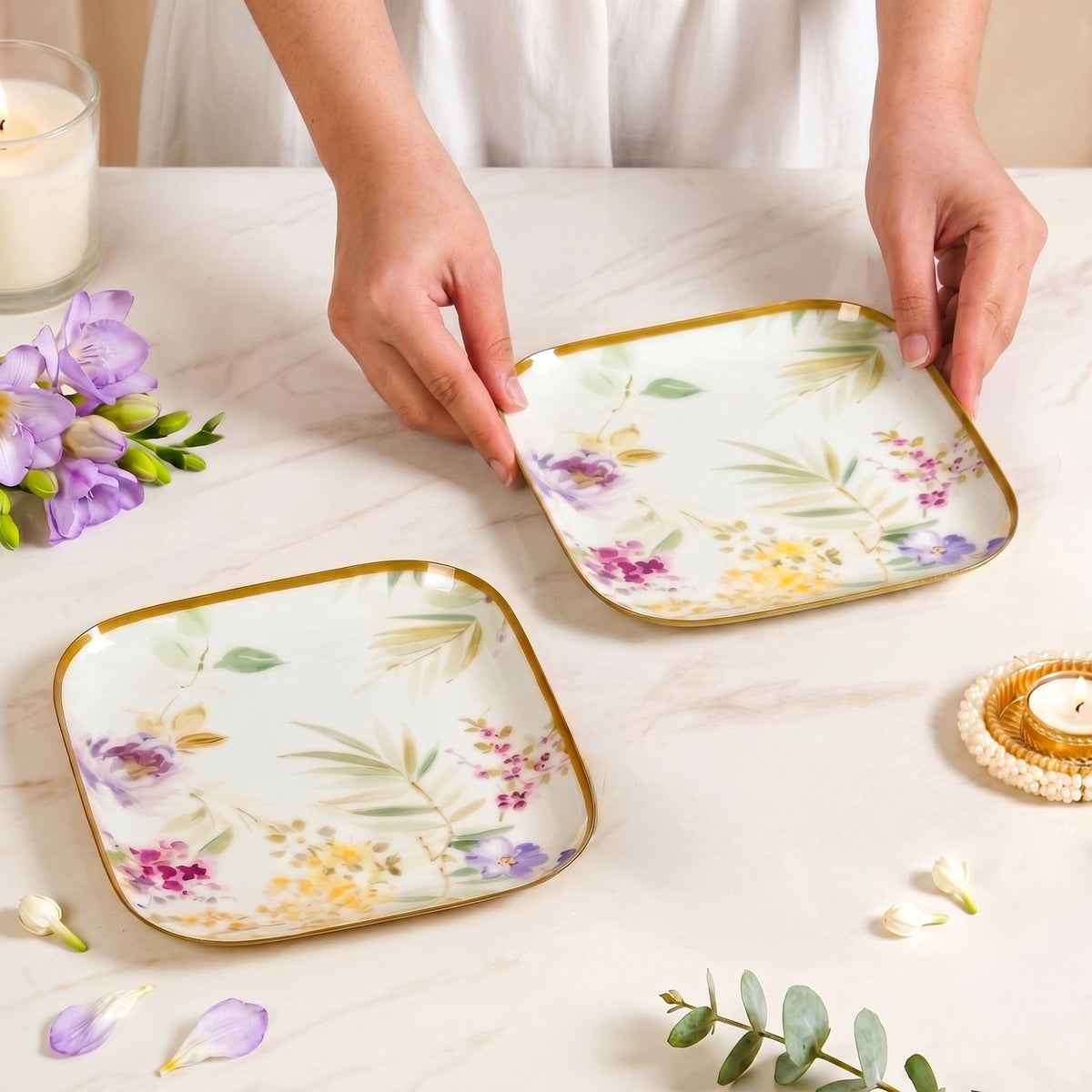 Florina Feast Platter Set Of 2 In Gift Box Nestasia