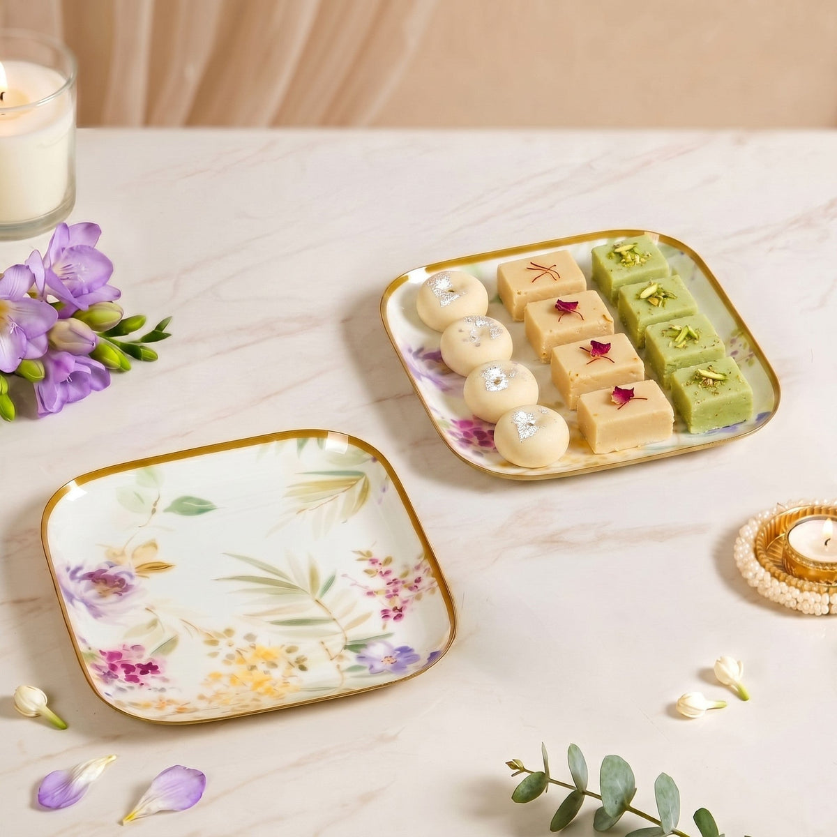Florina Feast Platter Set Of 2 In Gift Box Nestasia