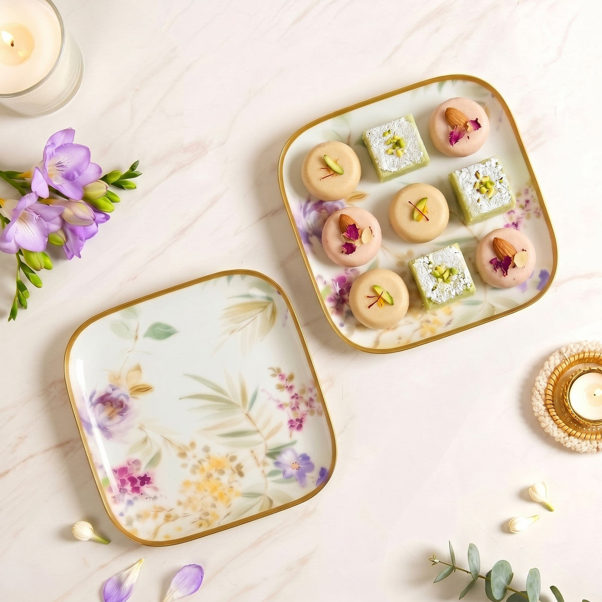 Florina Feast Platter Set Of 2 In Gift Box Nestasia