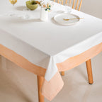 Ventosa Cotton Tablecloth For 6 Seater In Peach 200x150cm Nestasia