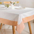 Ventosa Cotton Tablecloth For 6 Seater In Peach 200x150cm Nestasia