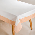 Ventosa Cotton Tablecloth For 6 Seater In Peach 200x150cm Nestasia