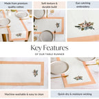 Ventosa Pure Cotton Table Runner In Peach 180x36cm Nestasia
