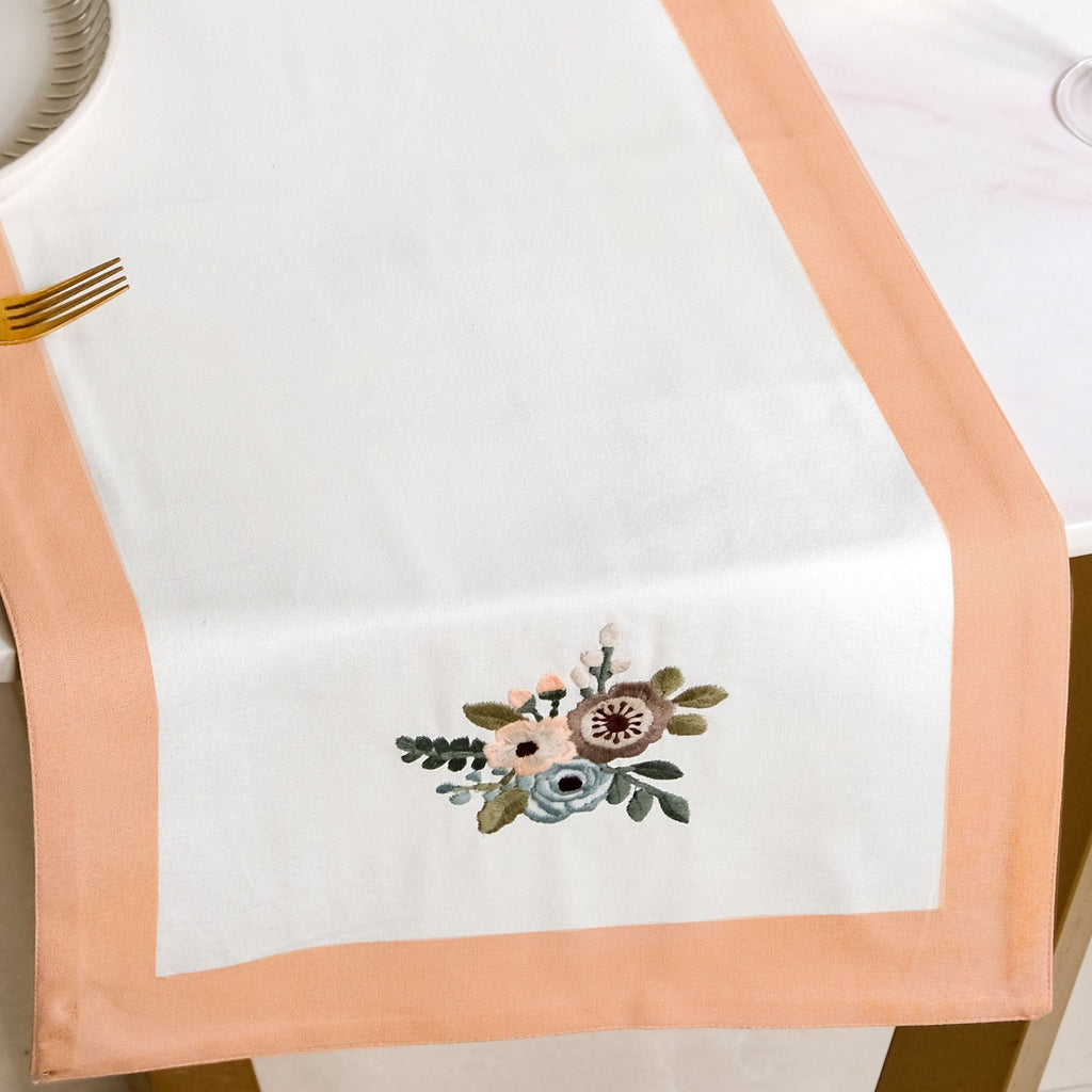 Ventosa Pure Cotton Table Runner In Peach 180x36cm Nestasia