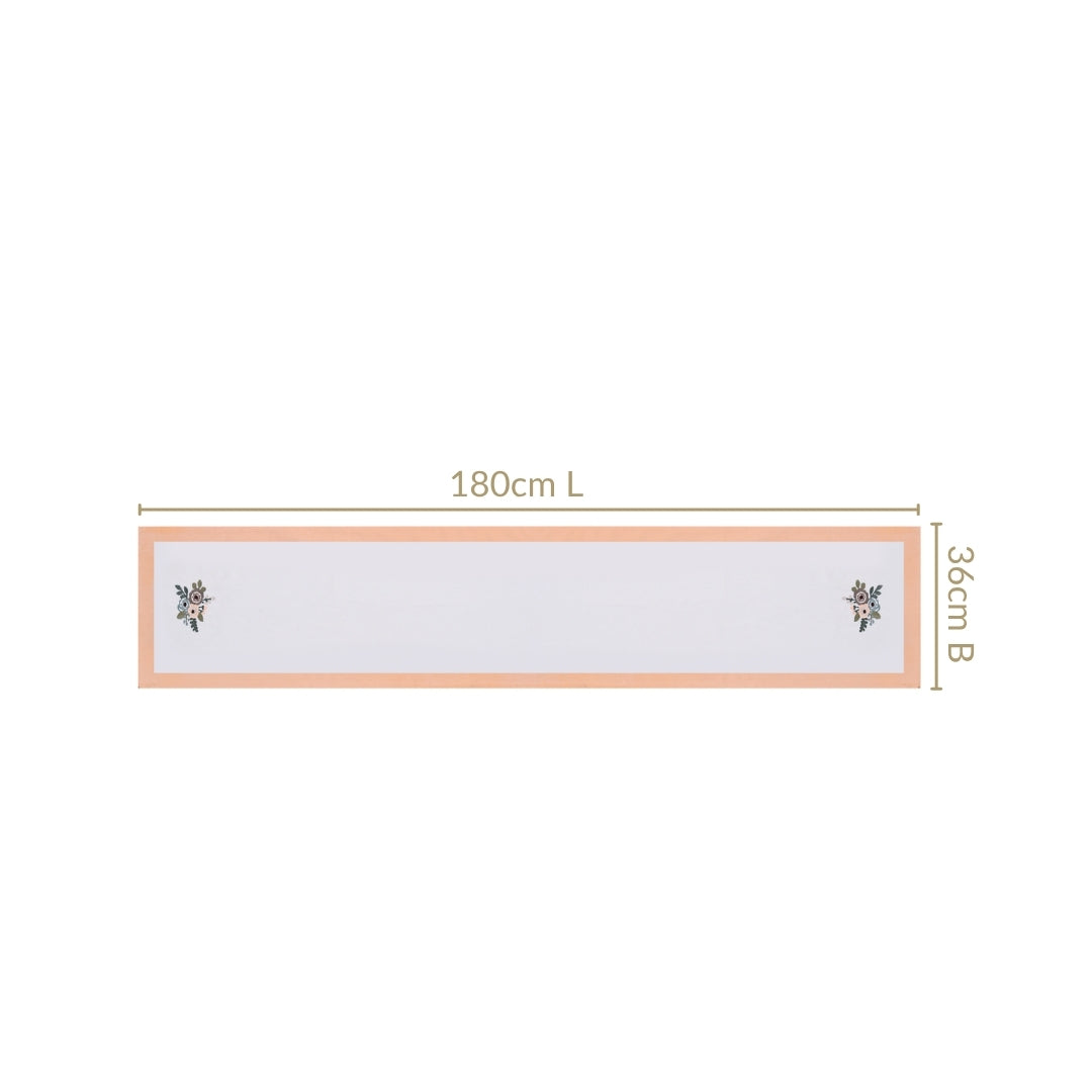 Ventosa Pure Cotton Table Runner In Peach 180x36cm Nestasia