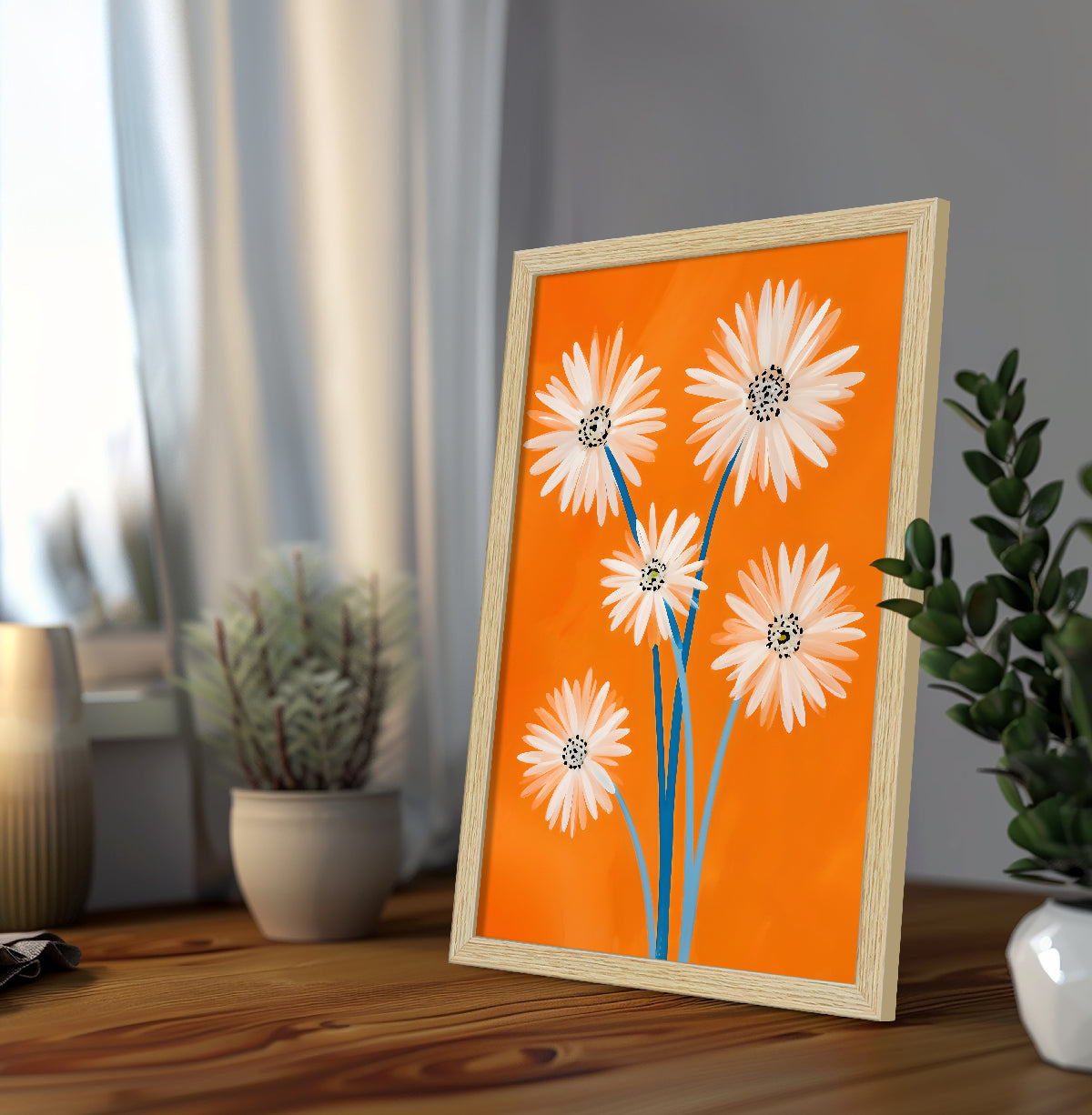 ArtX Floral Art Paintings with Frame for Home Decor, Living Room, Multicolor, Set of 2 AXII-25-FLR ArtX