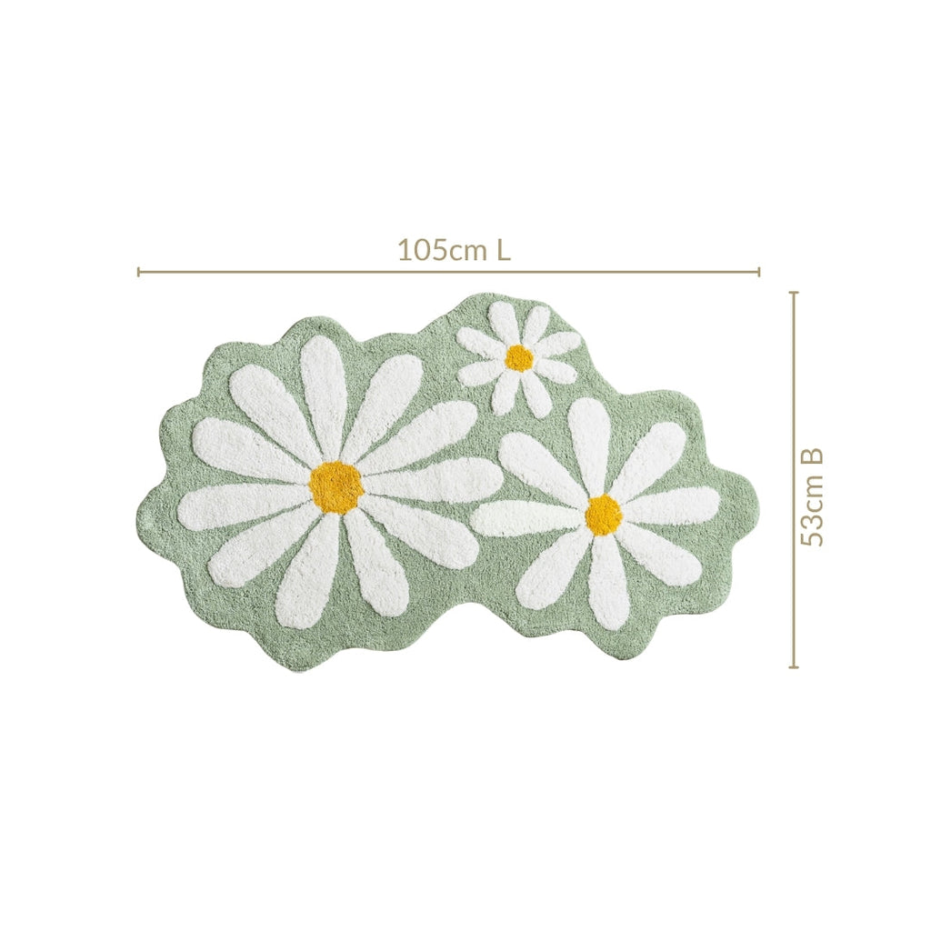 Flower Power Anti Slip Cotton Floor Mat 105x53cm Nestasia