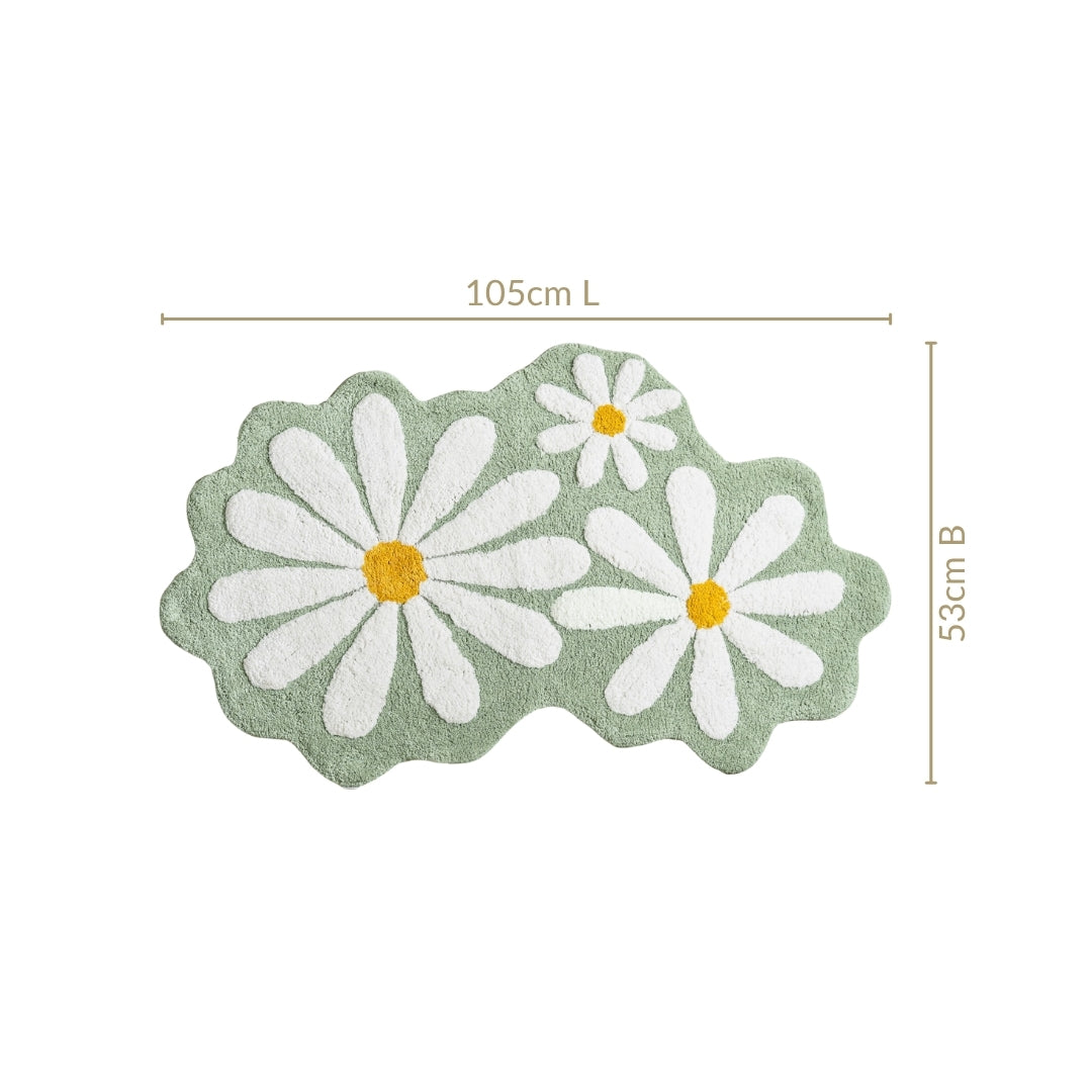 Flower Power Anti Slip Cotton Floor Mat 105x53cm Nestasia
