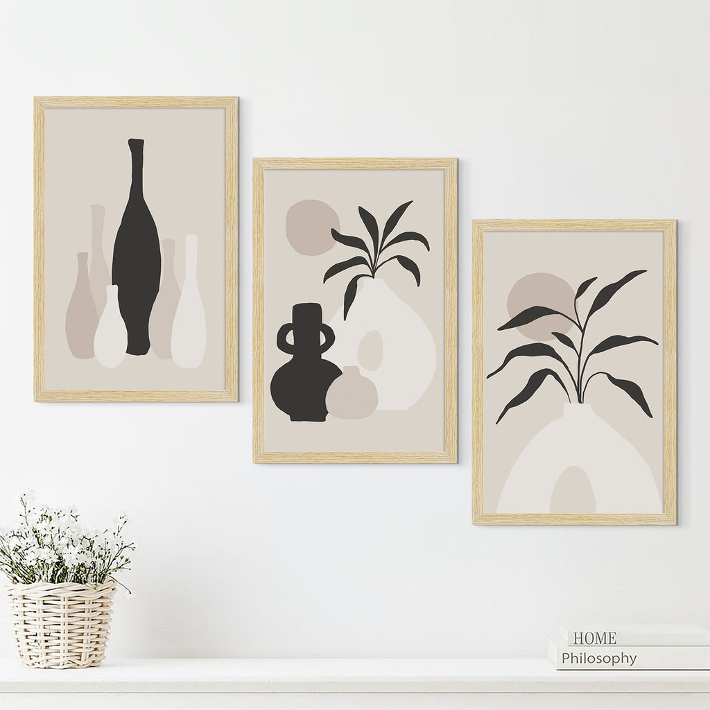 Boho Floral Vases Art Paintings, Painting For Wall Living Room, AXIII-23-FLR ArtX