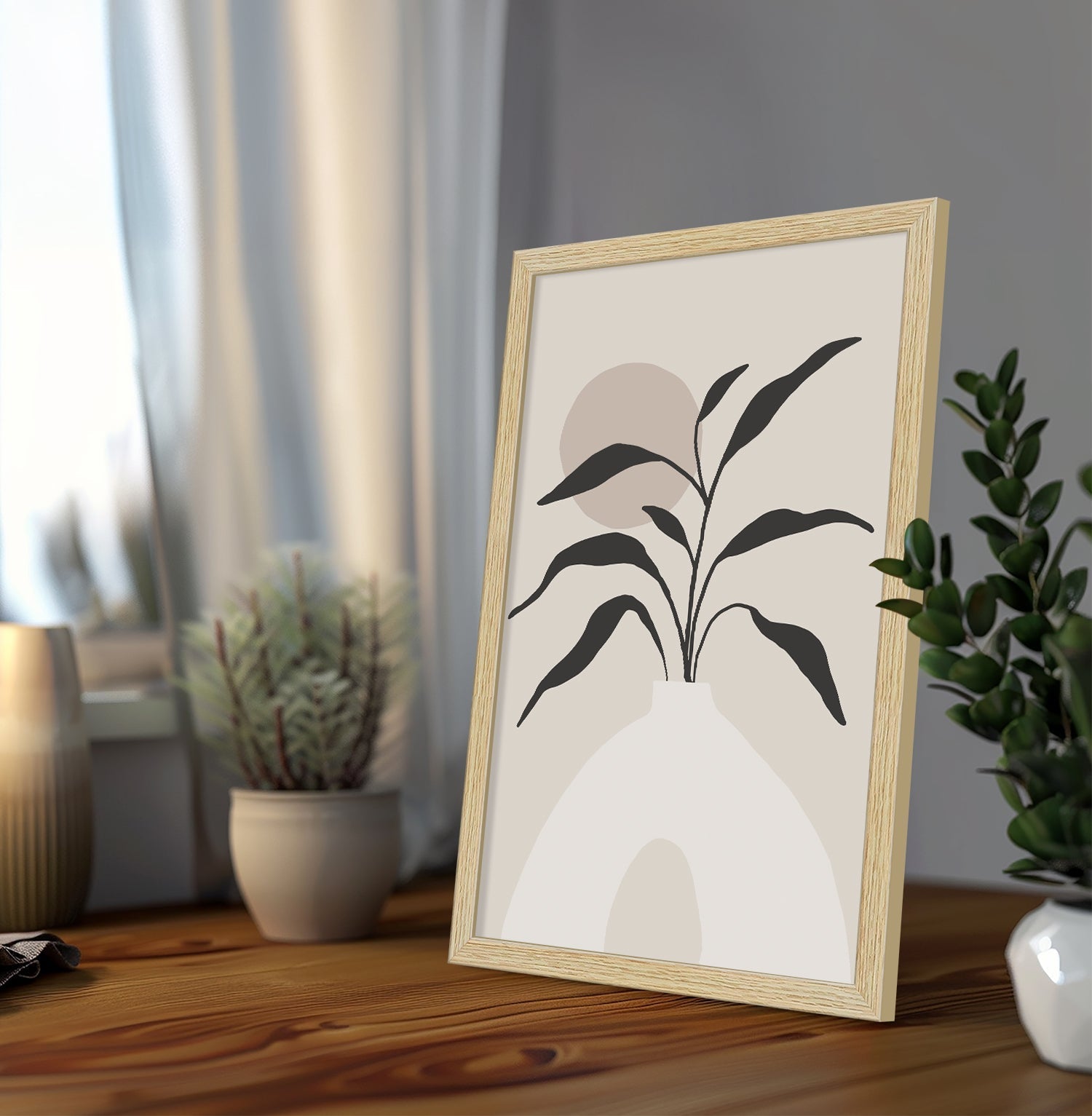 Boho Floral Vases Art Paintings, Painting For Wall Living Room, AXIII-23-FLR ArtX