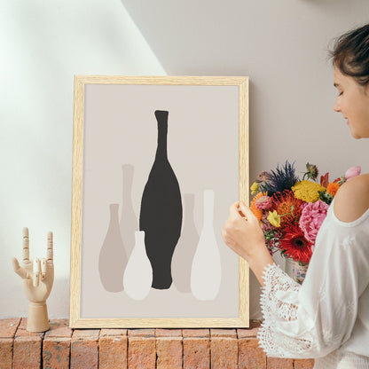 Boho Floral Vases Art Paintings, Painting For Wall Living Room, AXIII-23-FLR