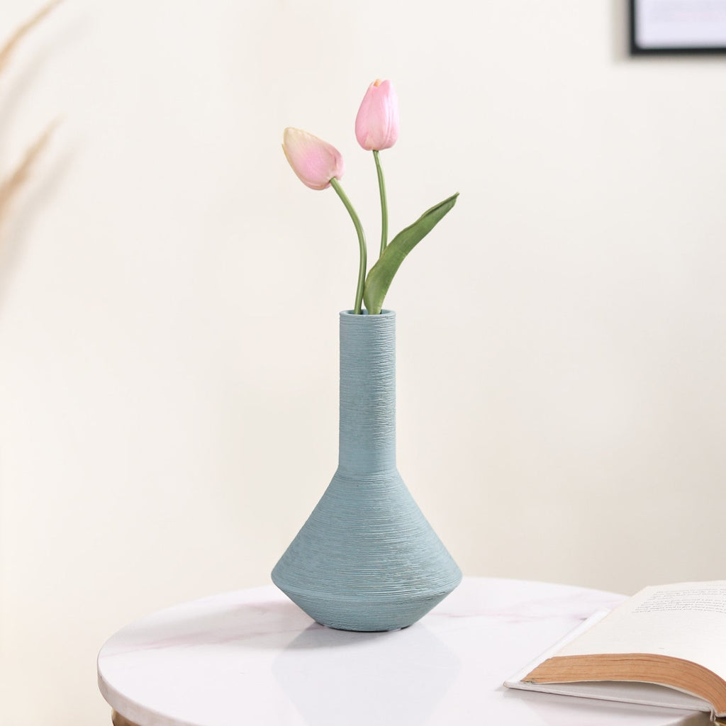 Brushed Texture Scandinavian Vase Blue Nestasia