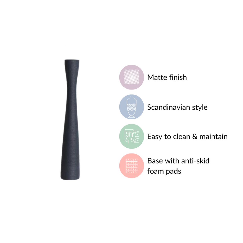 Ceramic Matte Finish Textured Thin Vase Nestasia