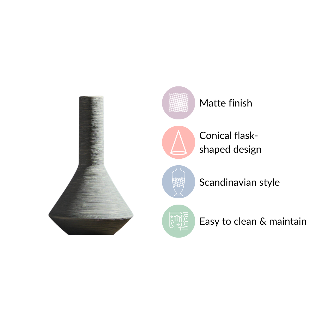 Brushed Texture Scandinavian Vase Blue Nestasia